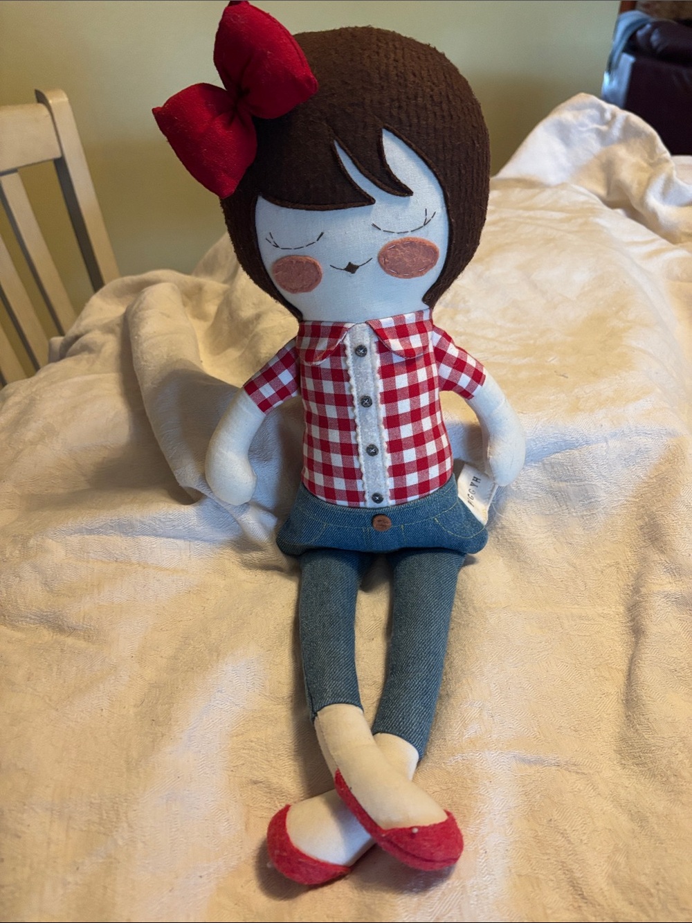 Vintage MCM Red Gingham Shirt Ragdoll